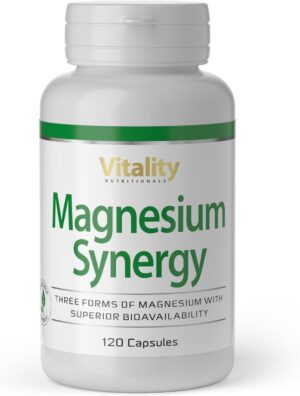 Magnesium Komplex mit B6 & Zink โ Magnesium Synergy Triple Power: Magnesium Citrate, Glycinate & Malate, 120 Capsules High Dose, Premium Complex Vegan, Laboratory Tested Vitality Nutritionals by Vitamin Express