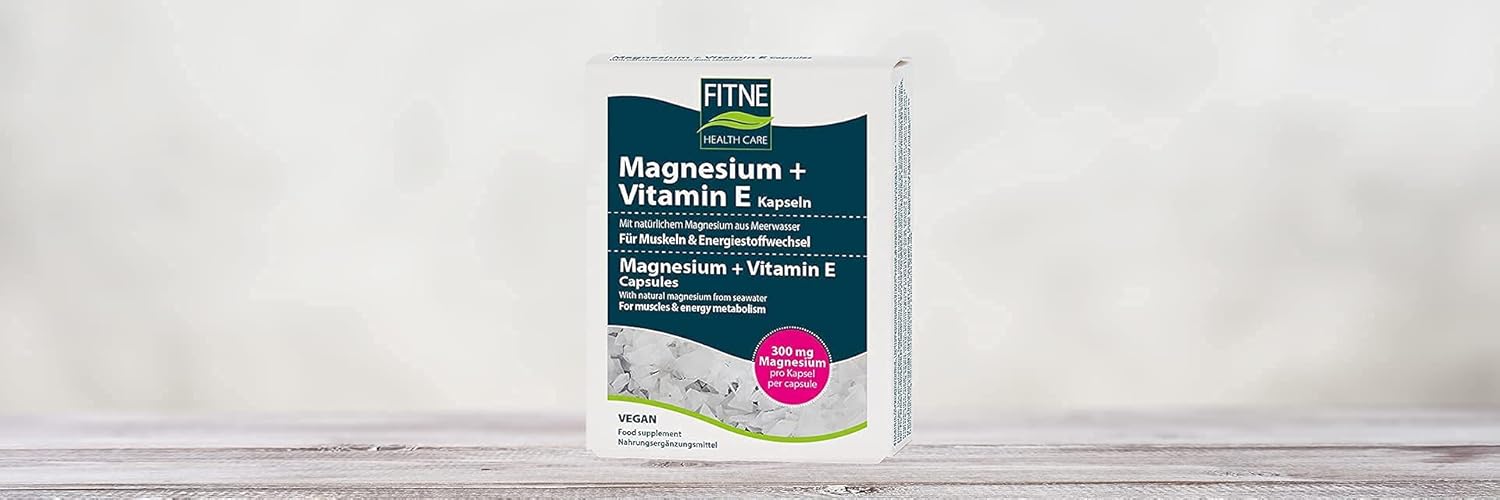 Magnesium Komplex mit B6 & Zink – FITNE Magnesium + Vitamin E, Natural Magnesium from Seawater, for Muscles & Energy Metabolism, 300 mg Magnesium per Capsule (60 Capsules) – Bild 5