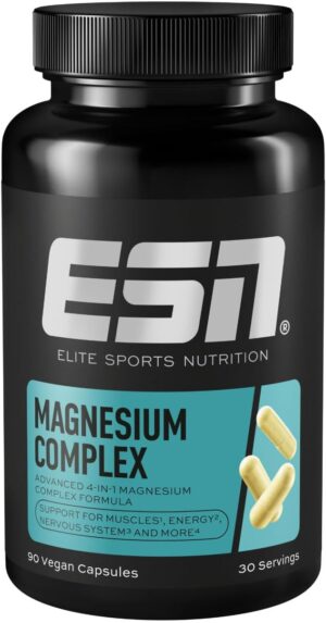 Magnesium Komplex mit B6 & Zink – ESN Magnesium Complex, 90 Capsules, 323 mg Magnesium per Daily Serving, 4-in-1 Complex Formula - Made in Germany