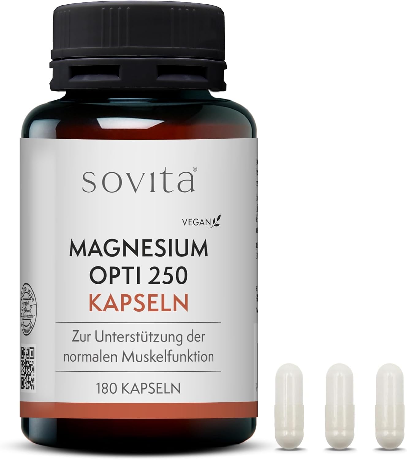 Magnesium 250 mg – sovita Magnesium Opti 250 Capsules | High Dose & Vegan | For Muscles, Nerves & Energy Metabolism