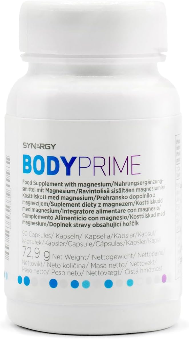 Magnesium 400 mg – Synergy Worldwide Body Prime, 90 capsules, 400 mg magnesium, apple pectin and plum powder, digestive and nervous system support, 72.9 g