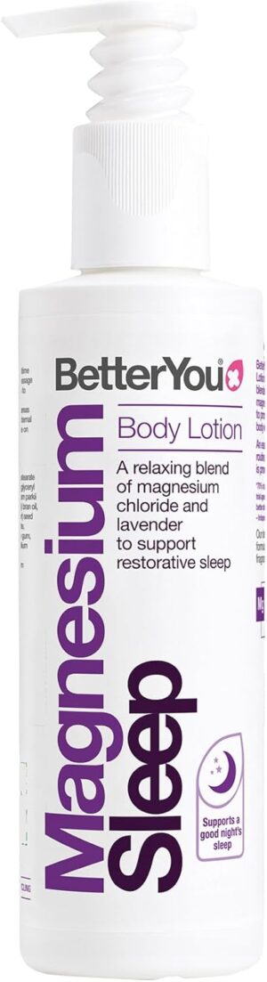 Schlaf-Magnesium mit Melatonin โ Natรผrlich einschlafen & durchschlafen โ BetterYou Magnesium Sleep Lotion, Transdermal Magnesium Sleep Lotion with Lavender & Chamomile Infusion to Support Sleep, Natural Sleep Aid, Better Sleep, Natural, 180ml