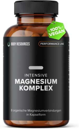 Magnesium Komplex mit B6 & Zink โ Intensive Performance Magnesium 915 mg I 8 Organic Magnesium Sources I Made in Germany I Premium Quality I Laboratory Tested I Very High Bioavailability
