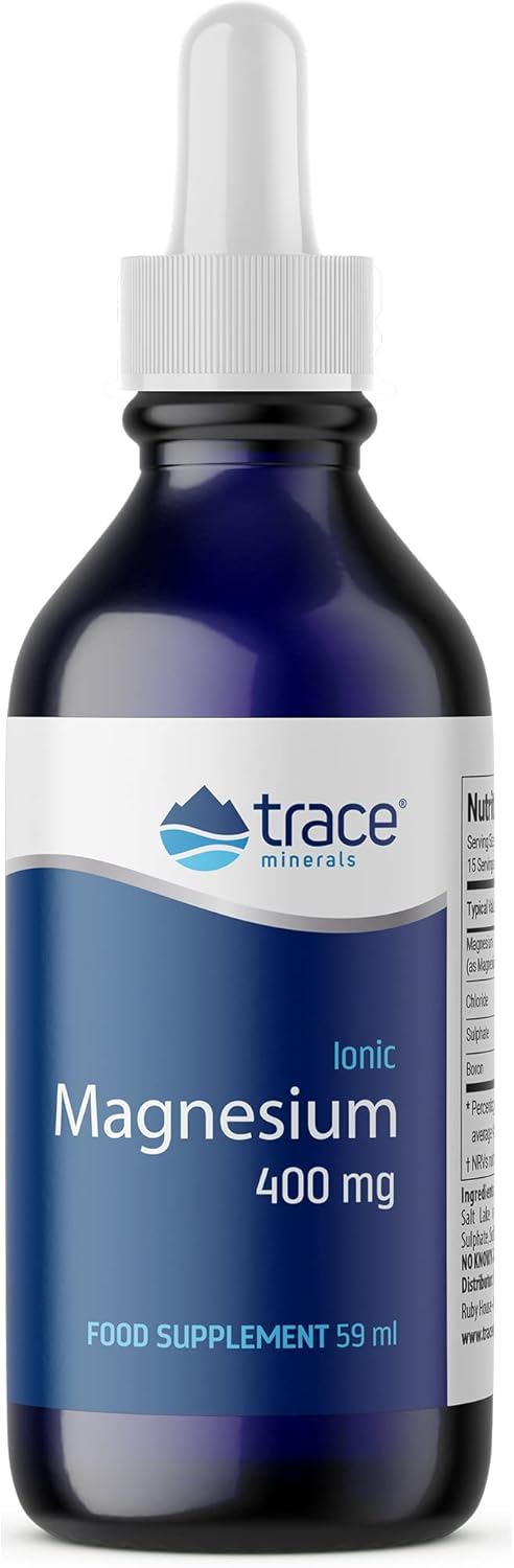 Magnesium 400 mg – Trace Minerals Liquid Ionic Magnesium Supplement - 2ml Low Sodium Dietary Supplement - Ultra Concentrated 400mg Magnesium
