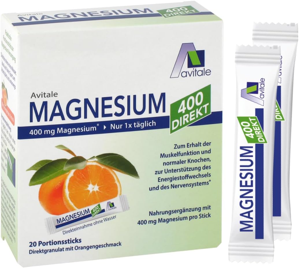 Magnesium 400 mg – Avitale Magnesium 400 direct orange - direct granules for ingestion without water, 42 g