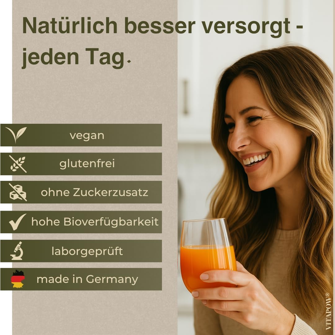 Magnesium Komplex mit B6 & Zink – Multivitamin Powder + Magnesium, Zinc & Selenium - Vitamins A-Z High Dose - Strengthen Immune System - High-Quality Micronutrients - No Added Sugar - Vegan - Made in Germany - ACE Flavour – Bild 3