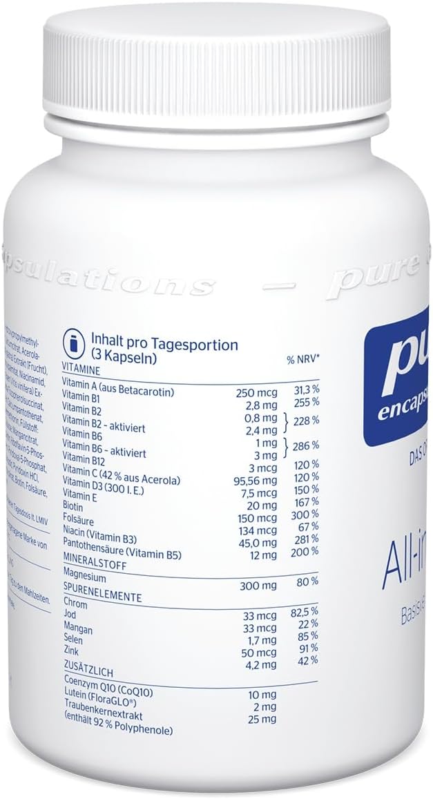 Magnesium Komplex mit B6 & Zink – Pure Encapsulations All-in-one, 60 pcs capsules – Bild 10