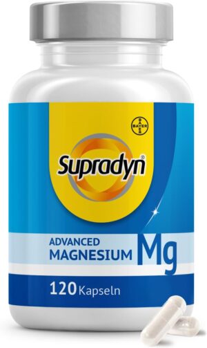 Magnesium Komplex mit B6 & Zink – Supradyn Advanced Magnesium Complex - 120 Capsules - High Dose - 5-in-1 Complex of Citrate, Bisglycinate, Malate, L-Ascorbate, Magnesium Oxide