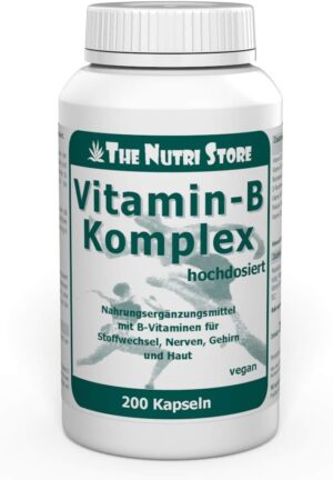 Magnesium Komplex mit B6 & Zink – Vitamin B Complex High Dose Vegan Capsules Pack of 200 - Dietary Supplement with B Vitamins for Metabolism, Nerves, Brain and Skin
