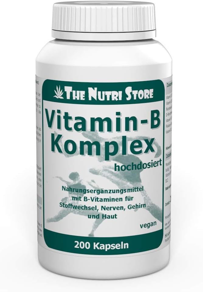 Magnesium Komplex mit B6 & Zink – Vitamin B Complex High Dose Vegan Capsules Pack of 200 - Dietary Supplement with B Vitamins for Metabolism, Nerves, Brain and Skin