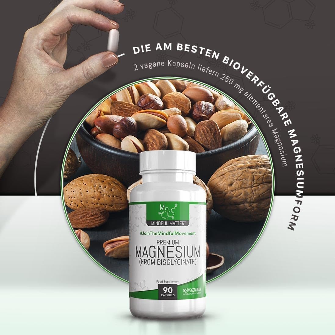 Magnesium 400 mg – MM Magnesium Glycinate | 250mg Magnesium Bisglycinate per Serving | 90 Magnesium Glycinate Capsules | Mag High Dose Capsules | GMO, Gluten & Allergen-free | Made in the UK – Bild 4