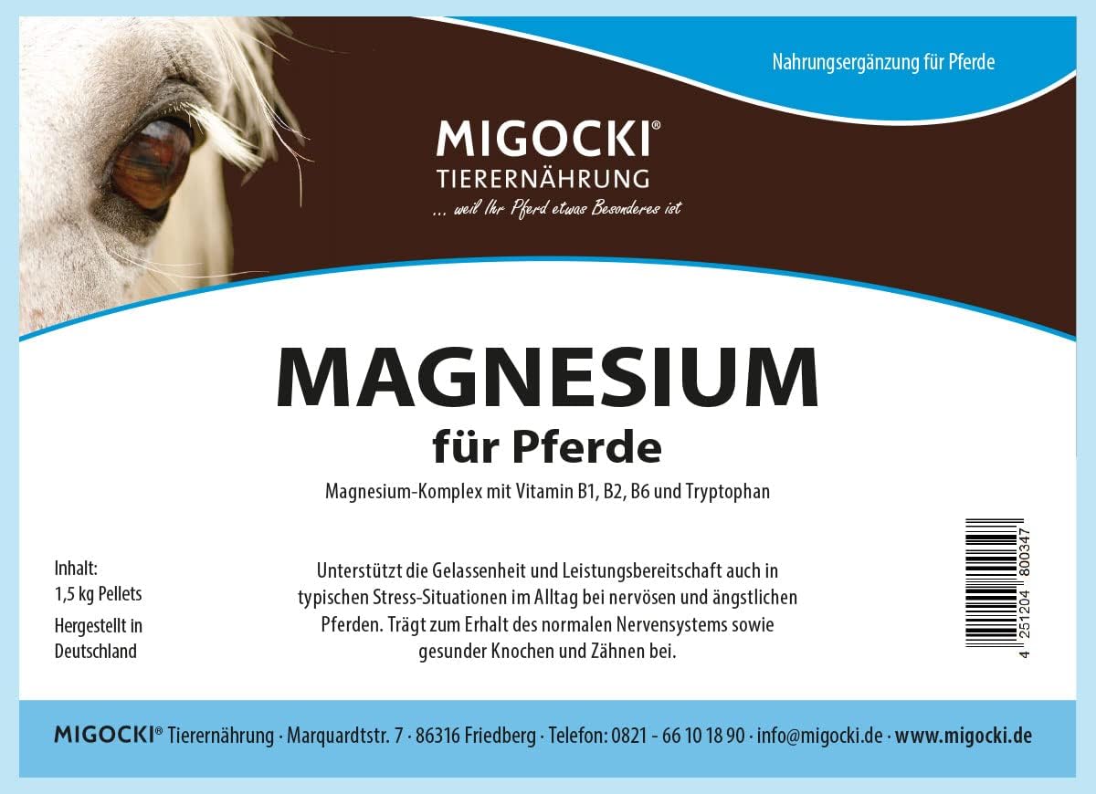 Magnesium Komplex mit B6 & Zink – Magnesium for Horses with Tryptophan and Vitamin B Complex - Pelleted Supplementary Feed (1.5 kg Bucket) – Bild 4