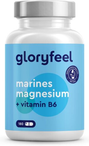 Magnesium 600 mg โ Magnesium Marine - High Quality Magnesium Pure and Elementary from Sea Salt - Made of Magnesium Oxide - Additionally Enriched with Vitamin B6 - 100% Vegan & Carefully Laboratory Tested