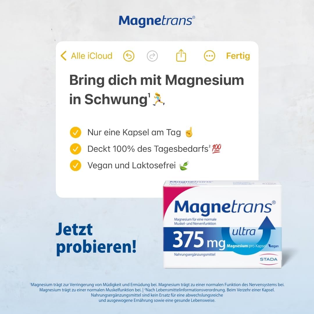 Magnesium Komplex mit B6 & Zink – Magnetic Transparent Ultra 375 mg, 100 capsules – Bild 9