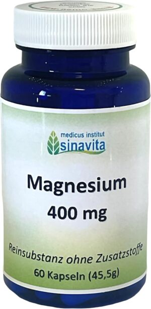 Magnesium 400 mg – Medicus Sinavita Magnesium 400 mg – 60 Vegan Capsules