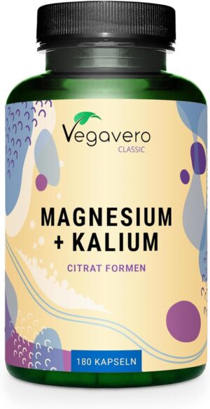 Magnesium Komplex mit B6 & Zink – Magnesium + Potassium | Premium: Pure Citrate Shapes - No Additives | High Bioavailability | Electrolytes | Muscles - Blood Pressure - Energy * | Laboratory Tested | Vegan | German Production by