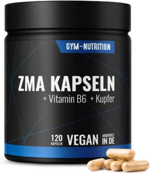 Magnesium 400 mg – ZMA High Dose - Zinc + Magnesium + Vitamin B6 Copper - High-Quality Complex in Premium Quality - Vegan - Made in Germany - Particularly Suitable for Athletes - 120 Vegan Capsules