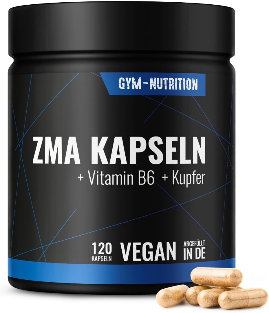 Magnesium 400 mg – ZMA High Dose - Zinc + Magnesium + Vitamin B6 Copper - High-Quality Complex in Premium Quality - Vegan - Made in Germany - Particularly Suitable for Athletes - 120 Vegan Capsules