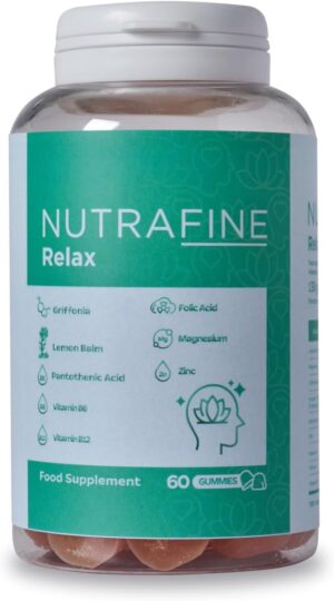 Magnesium Komplex mit B6 & Zink โ Relax Gummies - 5htp Gummis - Magnesium Gummies mit 5-HTP, Rhodiola & B-vitamin - 60 Anti Stress Gummis - Fรผr Kinder & Erwachsene - Stress Relief