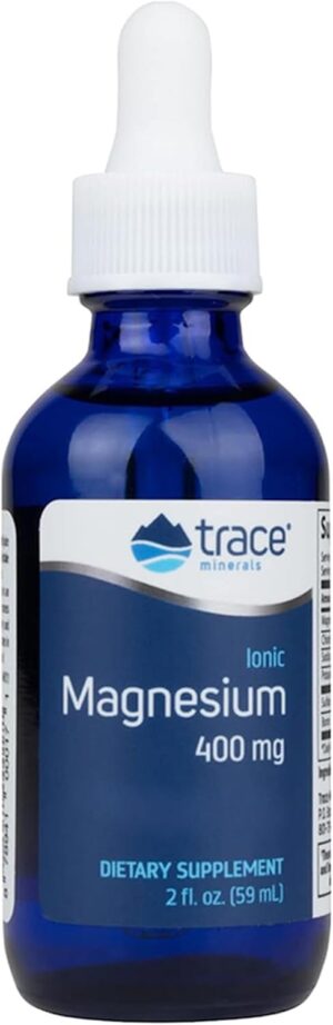 Magnesium 400 mg โ Trace Minerals Research Ionic Magnesium (Ionic Magnesium), 400 mg, Vegan, 58 ml, Laboratory Tested, Vegetarian, Gluten Free, Soy Free, GMO Free
