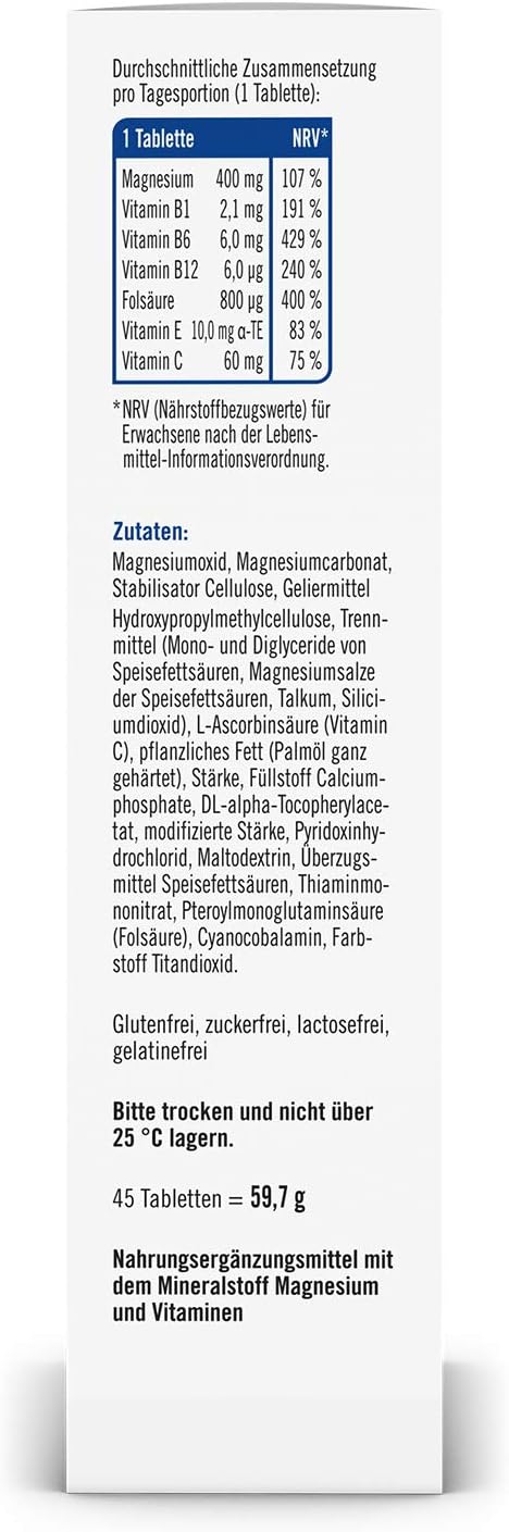 Magnesium 400 mg – Taxofit Magnesium 400, Pack of 45 – Bild 2