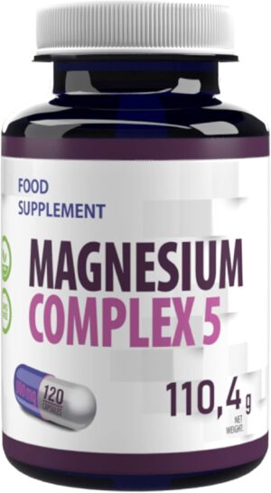Magnesium Komplex mit B6 & Zink โ Magnesium Complex 5-800 mg x 120 Vegan Capsules, Laboratory Tested, High Dosage, Non-GMO & Gluten Free