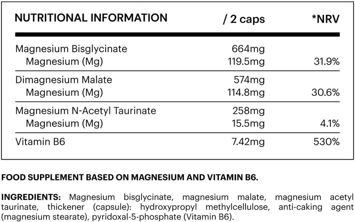 Magnesium Komplex mit B6 & Zink – Magnesium Complex High Dose Magnesium Bisglycinate + Malate + ATA Mg + Vitamin B6 - 120 Capsules for Muscles + Concentration + Energy + Sleep - Vegan - Gluten Free - No Lactose | Be Levels – Bild 7