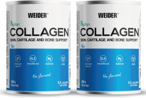 Magnesium Komplex mit B6 & Zink – Weider Collagen Powder Duo Pack, Collagen Peptides High Dose, with Hyaluronic Acid, Magnesium and Vitamin C, Sugar-Free, for Healthy Skin, Cartilage and Bones, 2 x 300 g (2 x 30 Servings!)