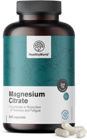 Magnesium 400 mg – Magnesium Citrate 234 mg - 240 Vegetable Capsules - For More Than 7 Months - 480 mg Magnesium Citrate and 270 mg Magnesium Oxide - To Support Muscle and Increase Energy