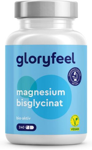Magnesium 400 mg – Magnesium Bisglycinate - 240 Capsules - 400 mg Chelated Magnesium per Day - High Dose for Less Fatigue + Muscle Support - Vegan, Laboratory Tested, No Additives Made in Germany