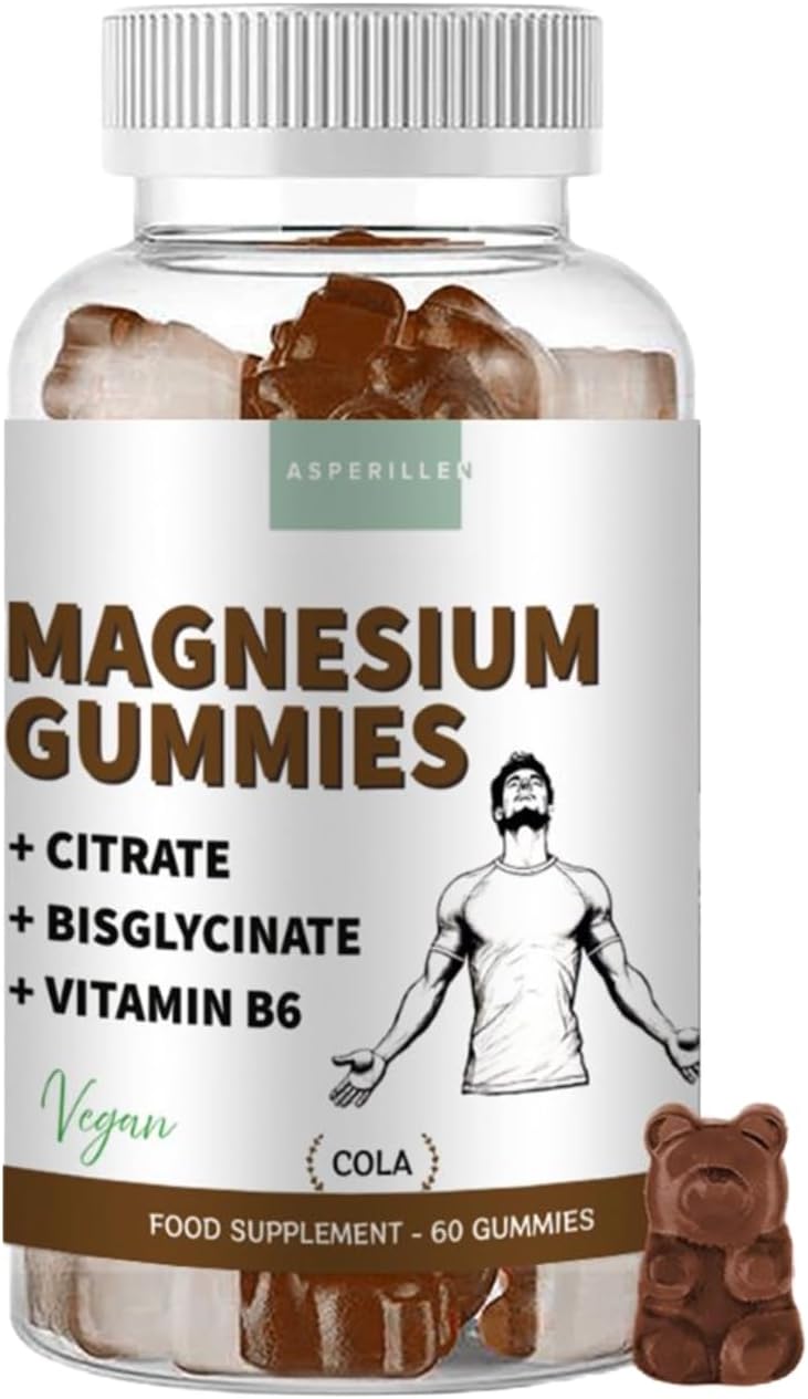Magnesium Komplex mit B6 & Zink – Magnesium Complex Gummy Bears - Magnesium Citrate 1560 mg + Magnesium Bisglycinate 600 mg (of which 250 mg Elementary Magnesium) - High Bioavailability with Vitamin B6 - Vegan, 60 Gummies, Colage