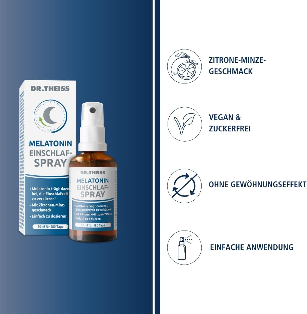 Schlaf-Magnesium mit Melatonin – Natürlich einschlafen & durchschlafen – Dr. Theiss Sleep Spray 50 ml – Bild 3