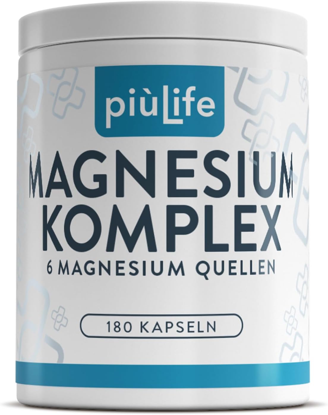 Magnesium Komplex mit B6 & Zink – PiùLife Magnesium Complex High Dose 400 mg - 180 Capsules - 6 Times Magnesium from Organic Compounds: Bisglycinate, Citrate, Pidolatate, Gluconate, Carbonate, Oxide - Vegan, Gluten & Lactose Free