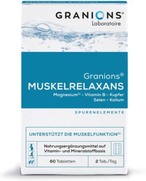 Schlaf-Magnesium mit Melatonin – Natürlich einschlafen & durchschlafen – Granions Muskel Entspanner - 60 Tabletten = 1 Monat - Unterstützt die normale Muskelfunktion - Magnesium - B-Vitamine - Kupfer - Selen - Kalium - Für alle - Hergestellt in Frankreich