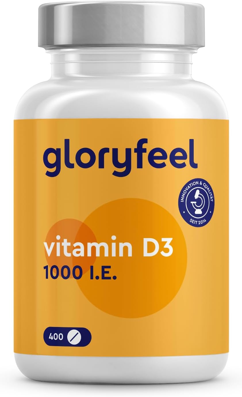 Magnesium 600 mg – Vitamin D Sun Vitamin - 400 Tablets (13 Months) - Laboratory Tested 1000 IU Vitamin D3 Per Tablet - Supports Bones, Teeth, Muscles and Immune System* - No Additives Made in Germany