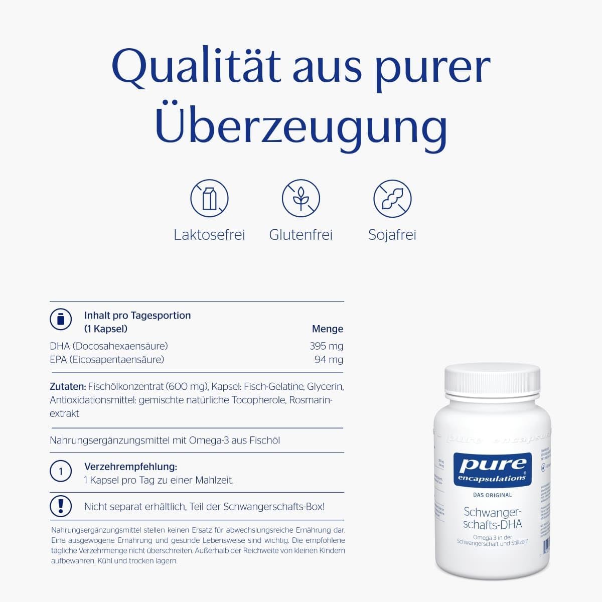 Magnesium Komplex mit B6 & Zink – Pure Encapsulations - Pregnancy Box - All-Round Care for Women - Desire to Have Children, Pregnancy and Breastfeeding - Omega 3, Folate, Magnesium, Vitamin A, B and C, and Much More - 2 x 60 Capsules – Bild 5