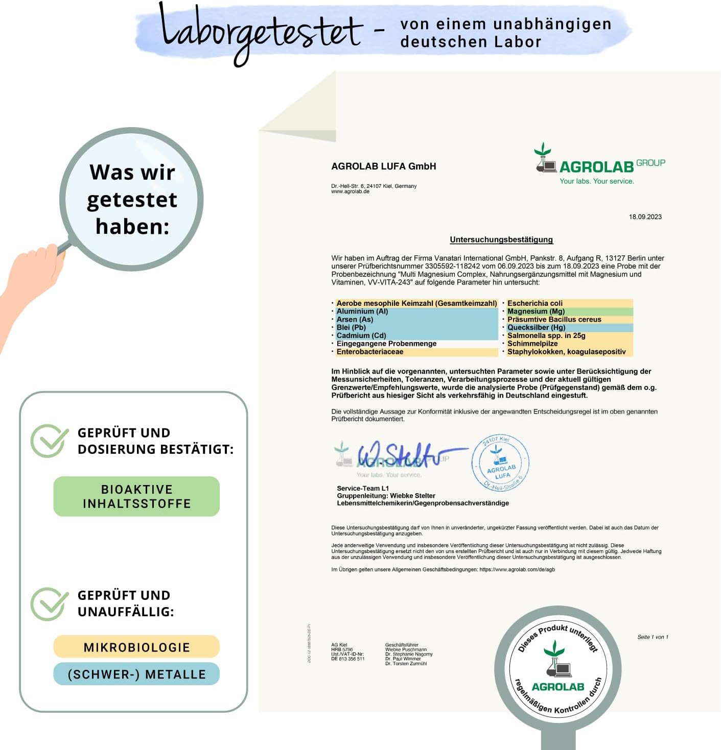 Magnesium 250 mg – Magnesium Complex Vegavero | With 4 Bioactive Forms: Bisglycinate, Taurate, Malate & Citrate | 375 mg & Elementary | Vegan & No Additives | 180 Capsules – Bild 7