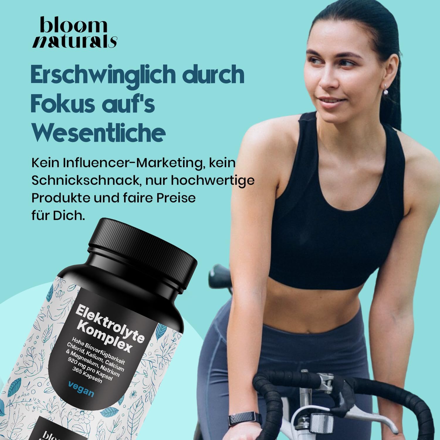 Magnesium Komplex mit B6 & Zink – Electrolyte Complex - 365 Capsules - with Chloride, Potassium, Calcium, Magnesium & Sodium - 920 mg per Capsule - Vegan, Produced in Germany, Annual Supply – Bild 2