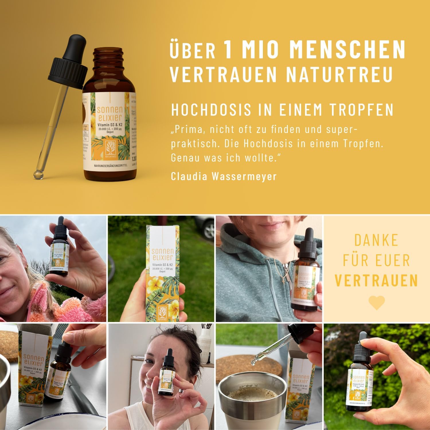 Magnesium Komplex mit B6 & Zink – NATURTREU Vitamin D3 K2 Drops High Dose & Vegan - 20,000 IU Vitamin D3 + K2 MK7 200 mcg per Dose (Depot) – Bild 9