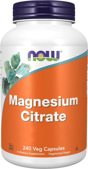 Magnesium 400 mg – Now Foods, Magnesium Citrate, 400 mg, 240 Vegan Capsules, Laboratory Tested, Magnesium, Gluten Free, Soy Free, Vegetarian