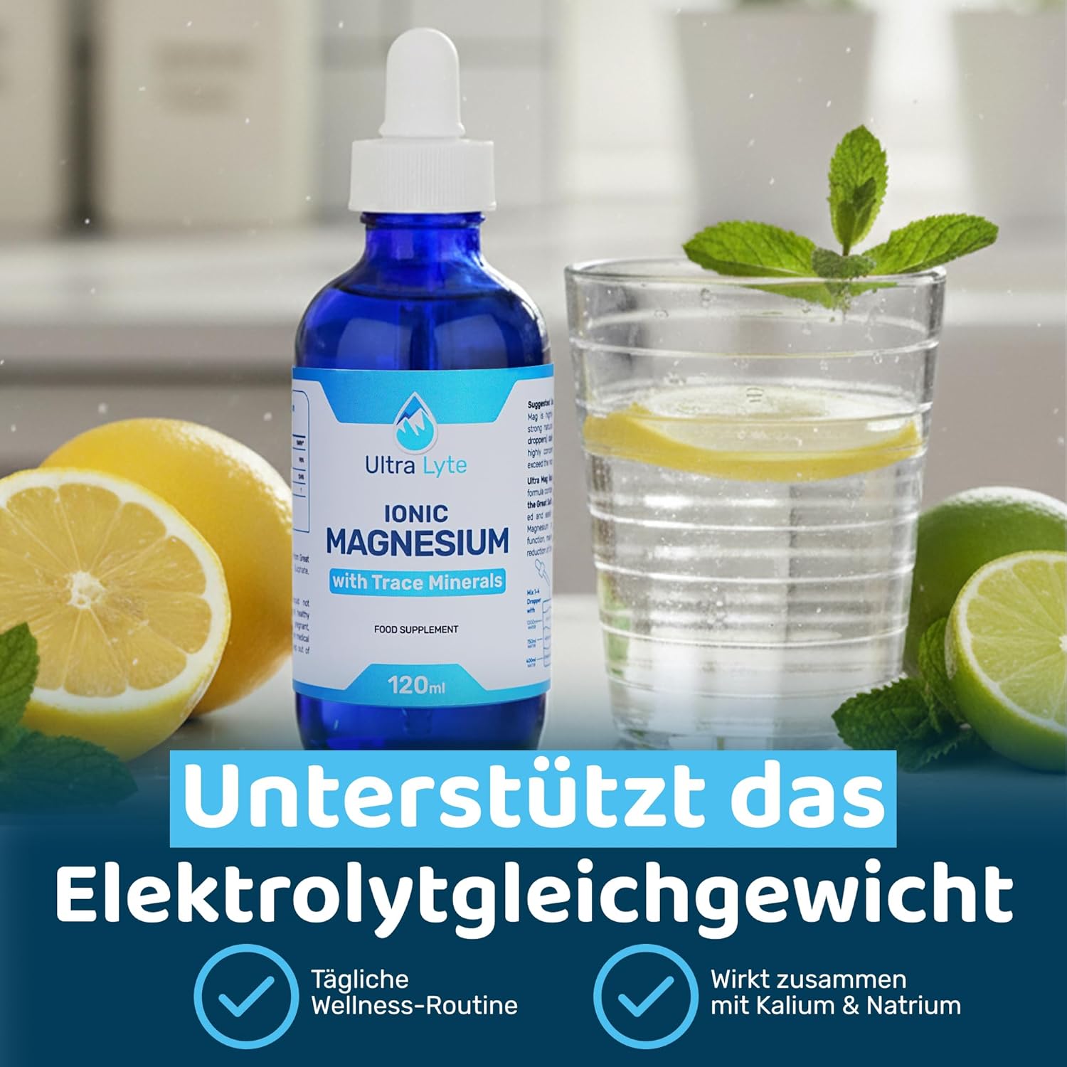 Magnesium 400 mg – Ultra Lyte Magnesium 400 mg Ionic Minerals Supplement 118 ml 30 Servings Highly Concentrated Liquid Minerals Reduces Fatigue & Fatigue - Supports Electrolyte Balance & Muscle Function – Bild 7