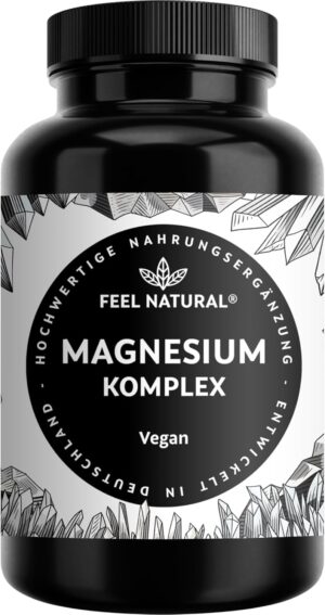 Magnesium Komplex mit B6 & Zink – Magnesium Complex - 180 Capsules with 400 mg Elementary Magnesium per Daily Dose - Made of 4 High-Quality Compounds: Oxide, Citrate, Bisglycinate & Malate - High Dose