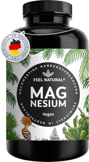 Magnesium 400 mg – Magnesium High-Dose Capsules - 365 Pieces (Year's Supply) - 664mg per capsule, of which 400mg elemental magnesium - Laboratory Tested & Vegan
