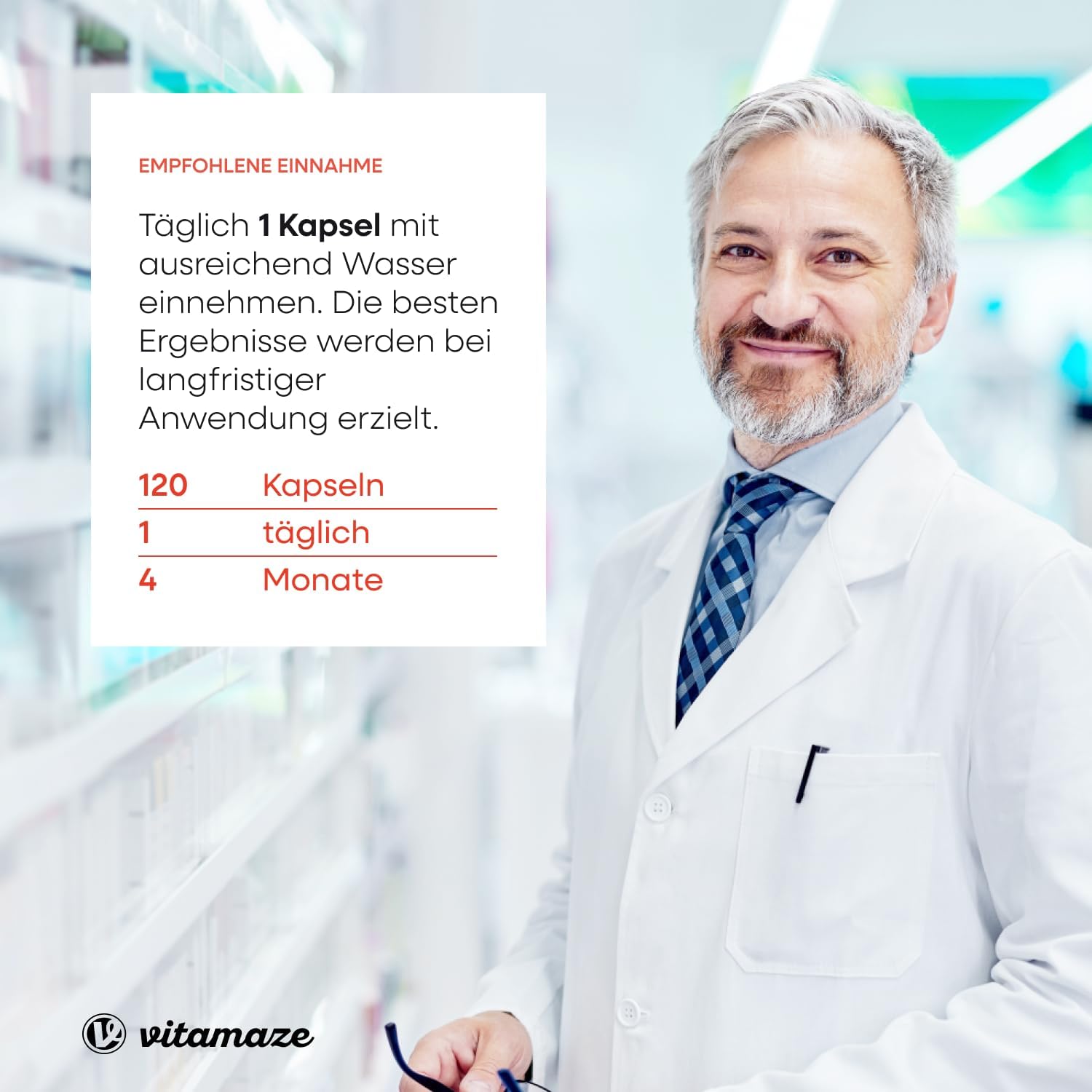 Magnesium Komplex mit B6 & Zink – Multivitamin Capsules High Dose, 13 Vitamins A, B, C, D, E, K, 120 Vegetarian Capsules for 4 Months, No Iodine, Natural Dietary Supplement without Additives, Made in Germany – Bild 9