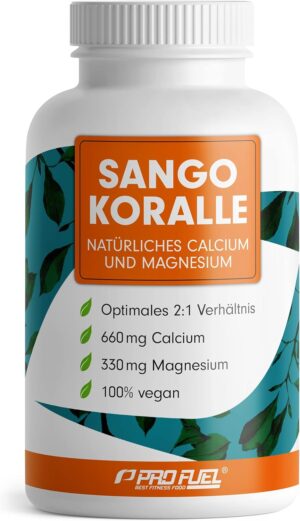 Magnesium Komplex mit B6 & Zink โ Sango Sea Coral 180 Capsules, High Dose with 660 mg Calcium + 330 mg Magnesium per Day, Natural Calcium and Magnesium Complex - Laboratory Tested with Certificate - Supply for 60 Days, 100% Vegan
