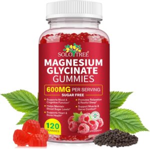Magnesium 600 mg – Magnesium Glycinate Gummy Bears 600 mg for Sleep, Muscle Relaxation and Concentration | Sugar Free, Raspberry Flavour | 120 Chewing Sweets for Adults and Children