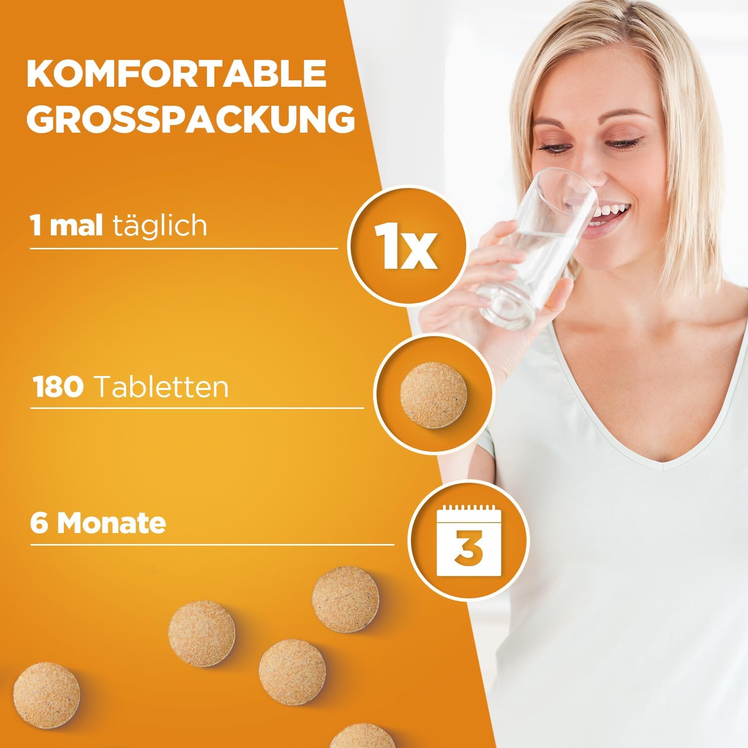 Magnesium Komplex mit B6 & Zink – sanotact B-Complex + Magnesium + Vitamin D3 180 Tablets | High Dose B Vitamins with Depot Effect | 100% Vegan – Bild 3