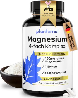 Magnesium Komplex mit B6 & Zink โ Magnesium Complex High Dose - 180 Magnesium Capsules Made of Magnesium Bisglycinate or Magnesium Glycinate Magnesium Oxide Tri Magnesium Dicitrate & Magnesium Malate - 420 mg Magnesium High Dose