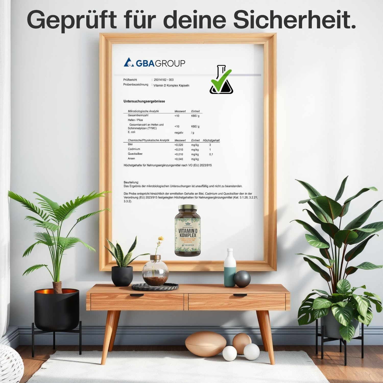 Magnesium Komplex mit B6 & Zink – naturalie® Vitamin D Complex | Vitamin D3 + Vitamin K2 MK7 (K2VITAL®) and Magnesium | Vegan and without Unnecessary Additives | 180 Capsules in Brown Glass No Plastic | Tested for Harmful Substances – Bild 5