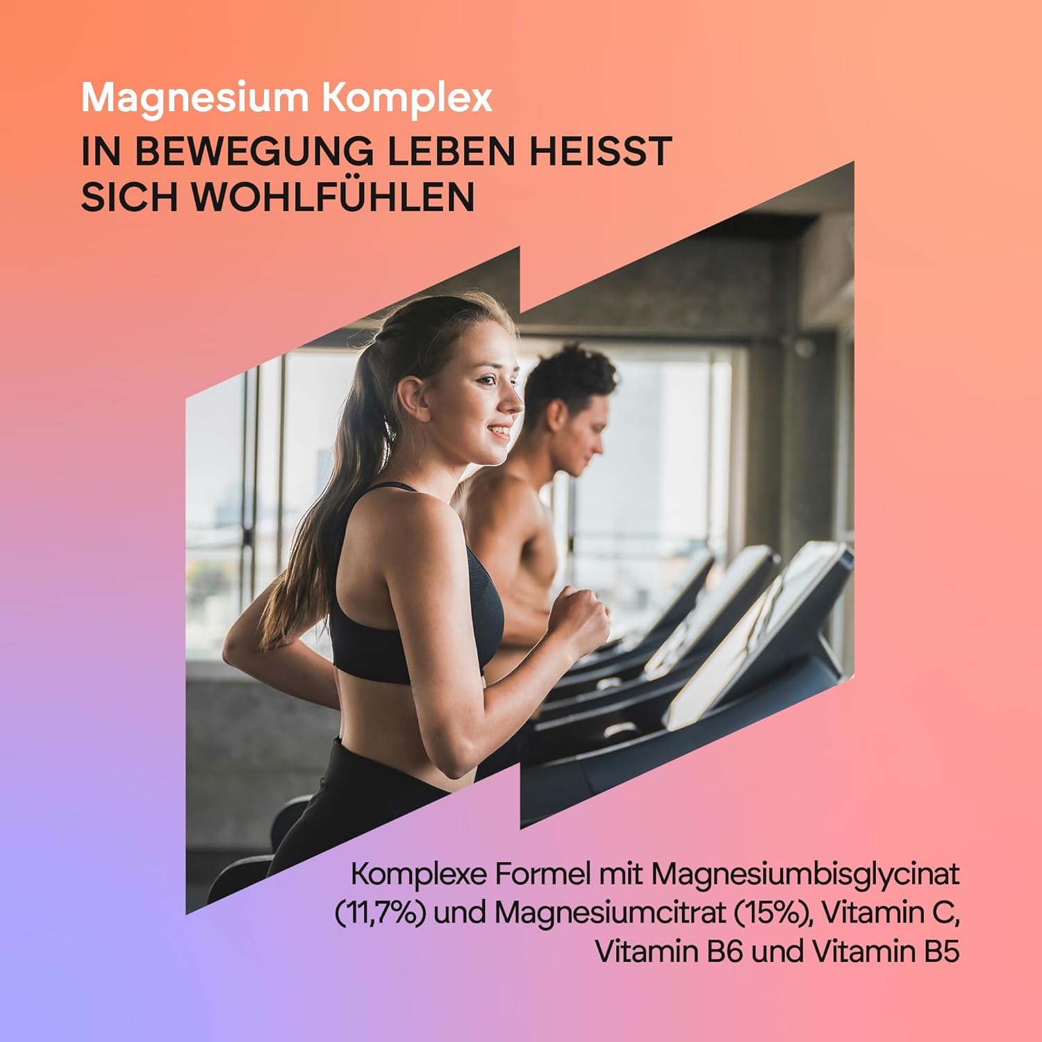 Magnesium Komplex mit B6 & Zink – Nutralie Magnesium and Vitamin B5, B6 and C – Magnesium Bisglycinate and Magnesium Citrate 100% Bioavailability – 120 Capsules, 108 g – Bild 2